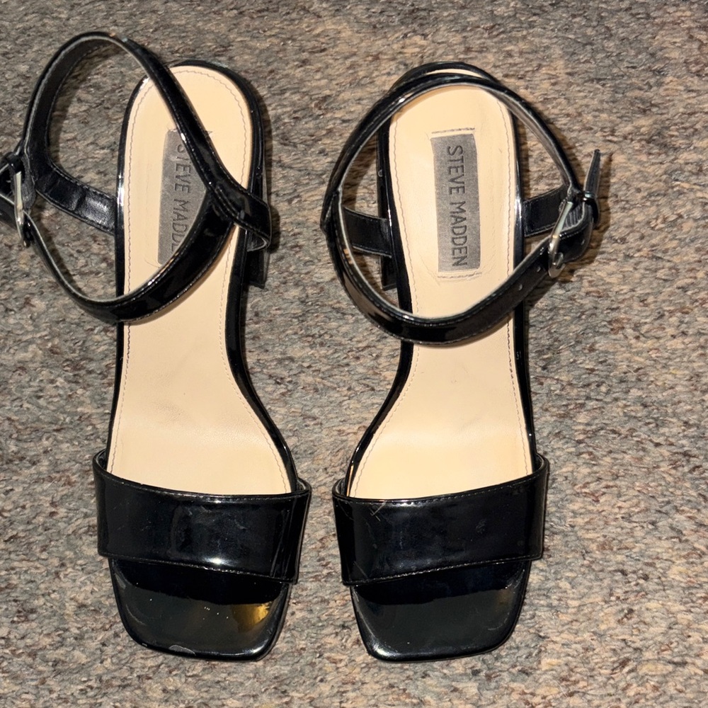 Steve Madden Black Strappy Heels